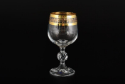 Комплект фужеров для вина 190 мл Клаудия Золотой листок Кристалекс (6 шт.) Bohemia Crystalite