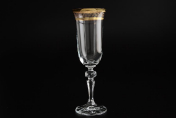 Комплект фужеров для шампанского 150 мл Кристина Золотой лист (6 шт.) Bohemia Crystalite