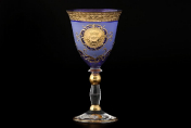 Комплект фужеров "Грация" для вина синий Версаче Богемия B-G (6 шт.) Bohemia Crystalite