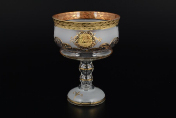 Конфетница прямая н/н высокой 13 см "Версачи Богемия" B-G фон Bohemia Crystalite