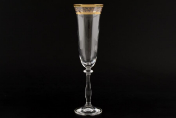 Комплект фужеров для шампанского Bohemia Золотой лист Анжела 190 мл (6 шт.) Bohemia Crystalite