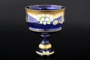 Конфетница 17 см "Лепка Синяя" B-L Bohemia Crystal