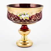 Конфетница Crystal Bohemia Лепка гранат 17 см Bohemia Crystal