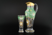 Комплект для воды 7 пр "Лепка Зеленая" X-oval B-L Bohemia Crystal