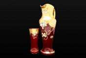 Комплект для воды иксовка 7 пр "Лепка Красная" Bohemia Crystal