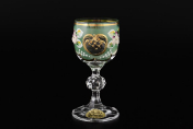 Комплект рюмок для водки 50 мл Лепка зеленая фон B-L (6 шт.) Bohemia Crystal
