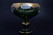 Фруктовница 28 см "Лепка зеленая" B-L Bohemia Crystal