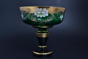 Фруктовница 28 см "Лепка зеленая" B-L Bohemia Crystal