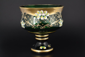 Фруктовница 28 см Лепка зеленая"B-L" Bohemia Crystal