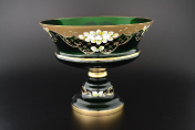 Фруктовница н/н 30 см "Лепка Зеленая" B-L Bohemia Crystal
