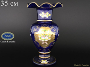Ваза Веер 35 см Лепка синяя B-P Bohemia Crystal