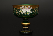 Конфетница 15 см Лепка зеленая B-P Bohemia Crystal
