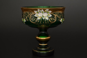 Конфетница 17 см Лепка зеленая B-P Bohemia Crystal