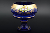 Конфетница 18 см синяя Bohemia Crystal
