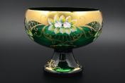 Конфетница 24 см Лепка зеленая B-P Bohemia Crystal