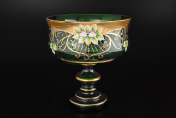Конфетница 24 см Лепка зеленая B-P Bohemia Crystal