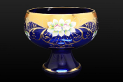 Конфетница 24 см Лепка синяя B-P Bohemia Crystal