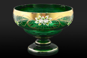 Фруктовница 28 см Лепка зеленая B-P Bohemia Crystal