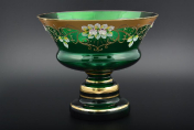 Фруктовница 28 см Лепка зеленая B-P Bohemia Crystal