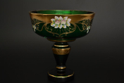 Фруктовница 28 см Лепка зеленая B-P Bohemia Crystal