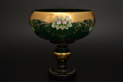 Фруктовница 28 см Лепка зеленая B-P Bohemia Crystal