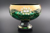 Фруктовница 28 см Лепка зеленая B-P Bohemia Crystal