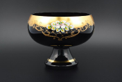 Фруктовница 28 см Лепка черная B-P Bohemia Crystal