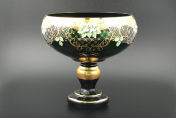 Фруктовница 30 см Лепка зеленая B-P Bohemia Crystal