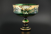 Фруктовница 30 см Лепка зеленая B-P Bohemia Crystal