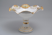 Фруктовница Веер 30 см Лепка белая B-P Bohemia Crystal