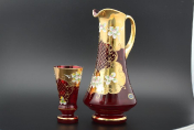 Комплект для воды седж 7 предметов Лепка гранат B-P Bohemia Crystal
