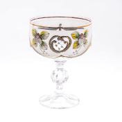 Комплект стеклянных креманок для мартини Лепка белая 200 мл Bohemia Crystal