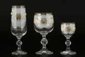 Комплект фужеров 18 предметов "Лепка белая" D-V Bohemia Crystal