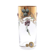 Комплект стаканов для воды Bohemia Алые розы Смальта 300 мл Bohemia Crystal