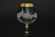 Комплект фужеров для бренди "Волна зеленая" E-V Bohemia Crystal