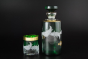 Комплект для виски 7 пр "Волна зеленая" E-V Bohemia Crystal