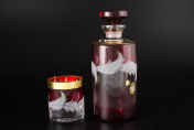 Комплект для виски 7 пр "Волна красная" E-V Bohemia Crystal