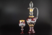Комплект для воды 7 пр "Волна Гранат" E-V Bohemia Crystal