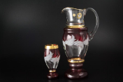 Комплект для воды 7 пр "Волна Гранат" E-V Bohemia Crystal