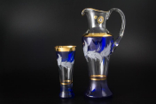 Комплект для воды 7 пр "Волна Синяя" E-V Bohemia Crystal