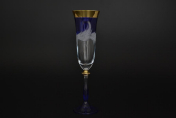 Комплект для шампанского "Волна синяя" E-V Bohemia Crystal