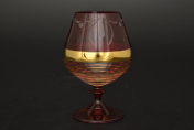 Комплект фужеров для бренди Лазурь красная E-S (6 шт.) Bohemia Crystal