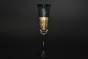 Комплект для шампанского Лазурь зеленая E-S (6 шт.) Bohemia Crystal