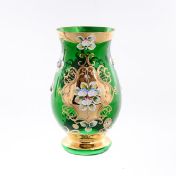 Ваза Bohemia лепка зеленая E-S 22 см Bohemia Crystal