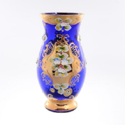 Ваза Bohemia лепка синяя E-S 22 см Bohemia Crystal