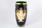 Ваза для цветов Bohemia Лепка зелёная 30 см Bohemia Crystal