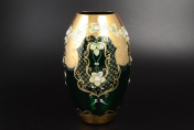 Ваза для цветов Bohemia Лепка зелёная 30 см Bohemia Crystal