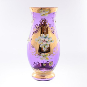 Ваза для цветов Bohemia Лепка фиолетовая 30 см Bohemia Crystal