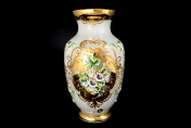 Ваза 40 см Лепка белая E-S Bohemia Crystal