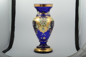Ваза 43 см Лепка синяя E-S Bohemia Crystal